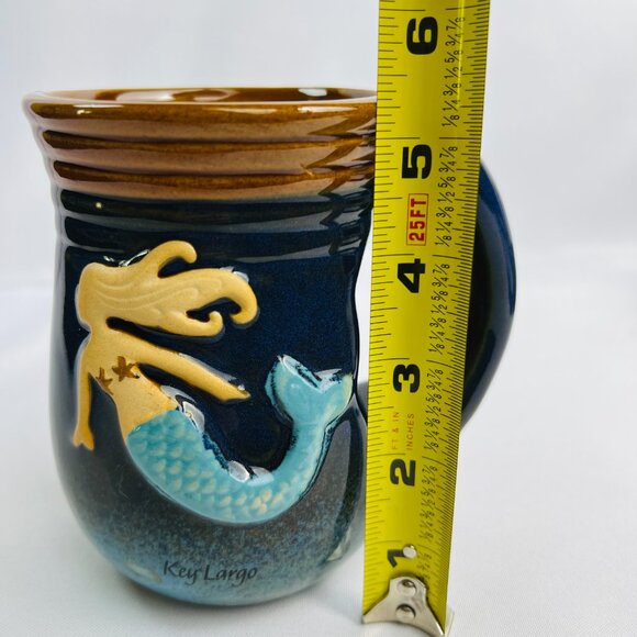 Cape Shore Stoneware Mug Handwarmer Coffee Cup Mermaid Embossed Design - Picture 7 of 9